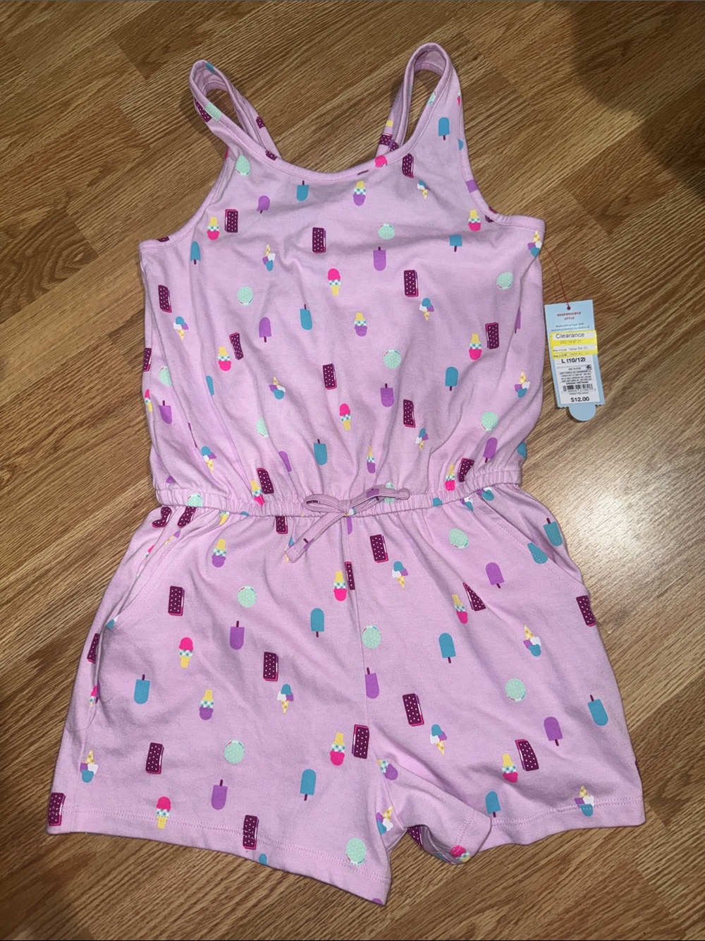 Target Pink Ice Cream & Popsicle Print Girls Romper